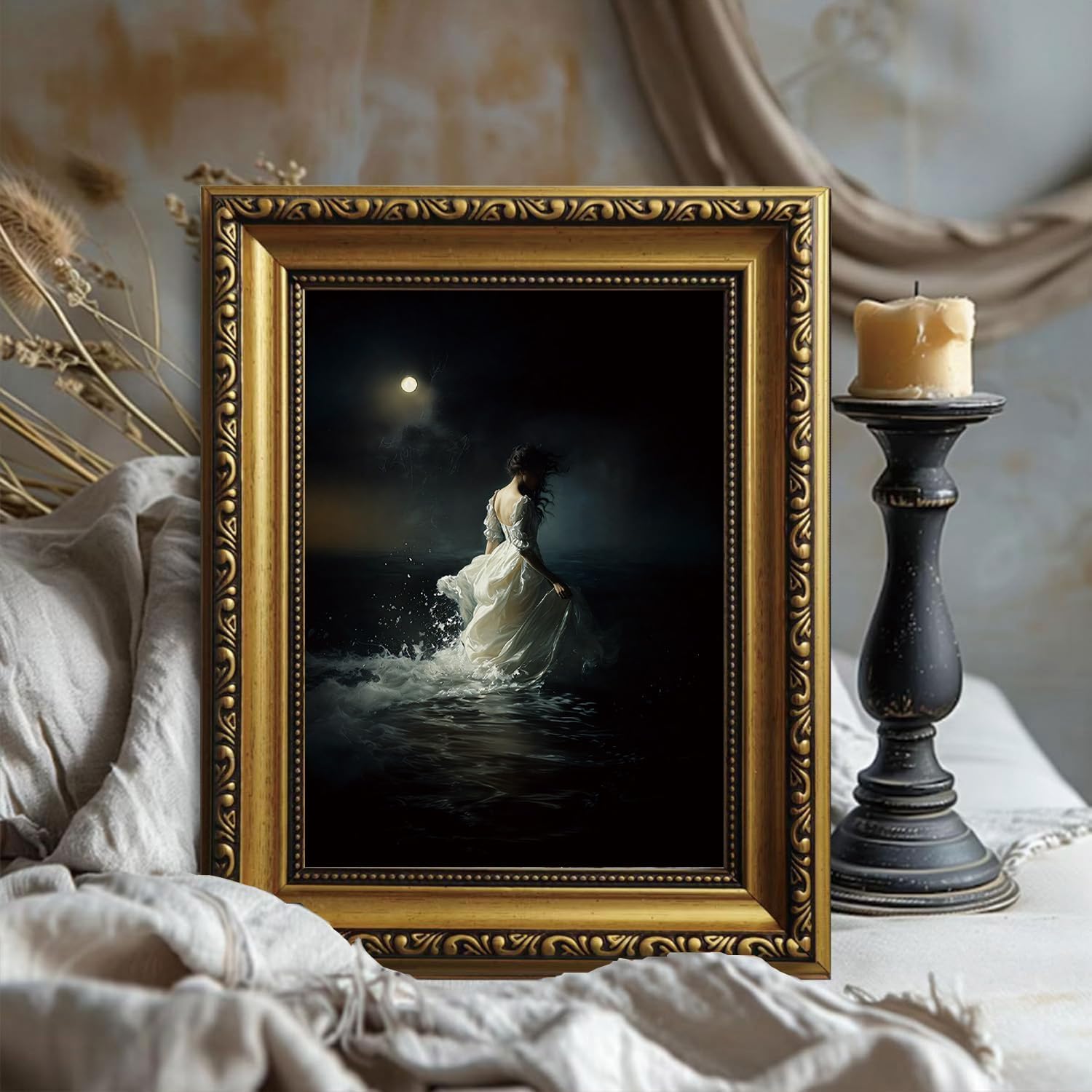 Home Decor Gothic - Framed Canvas Wall Art Gothic Romantic