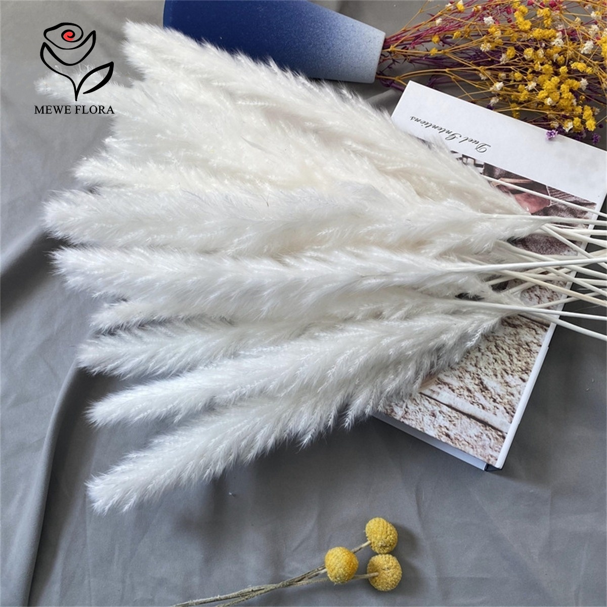 Dried Flower Bouquet - 18 Stems Natural Dried Flowers Fluffy