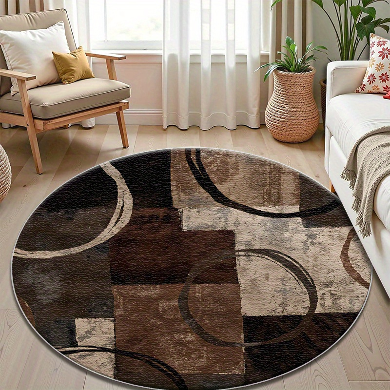 Home Decor Retail Stores - Vintage Modern Curve Graphic Floor Carpet