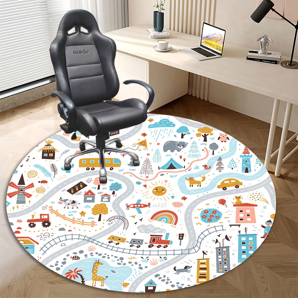 Home Decor Retail Stores - Vintage Cute Transport Graphic Floor Carpet