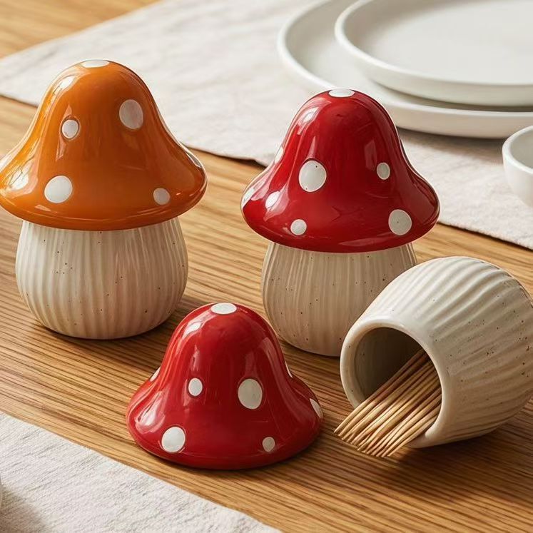 Cartoon Mushroom Ceramic Stora - Home Decor Organizer 评论和价格