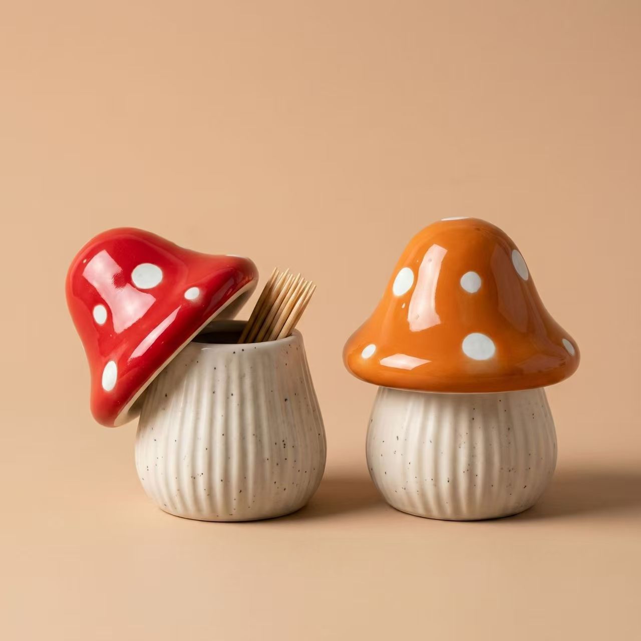 Cartoon Mushroom Ceramic Stora - Home Decor Organizer 评论和价格