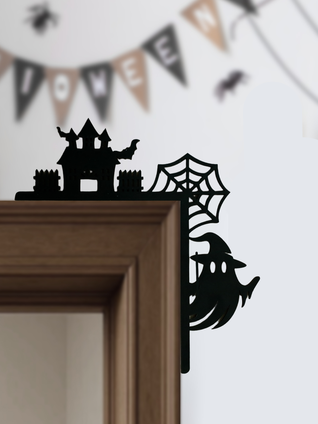 Wooden Halloween Door Corner D - Home Decor Gothic 评论和价格