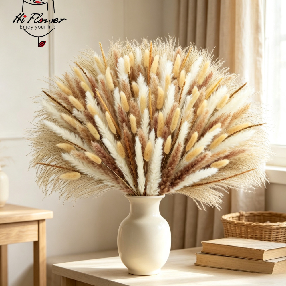 Natural Dried Pampas Grass Bou - Dried Flower Bouquet 评论和价格