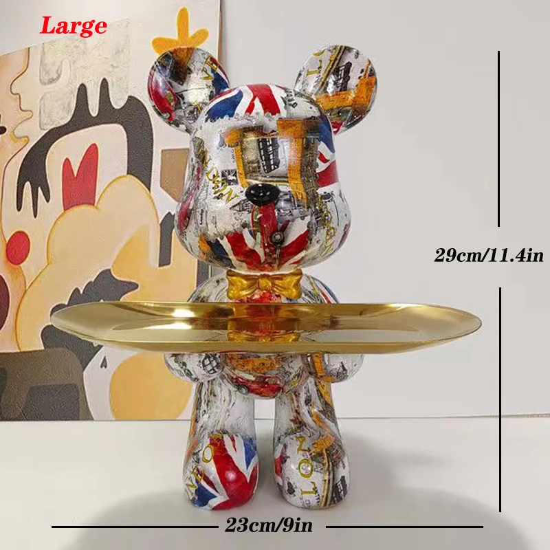 29cm Graffiti Bear Figurine Ho - Home Decor Y2K 评论和价格