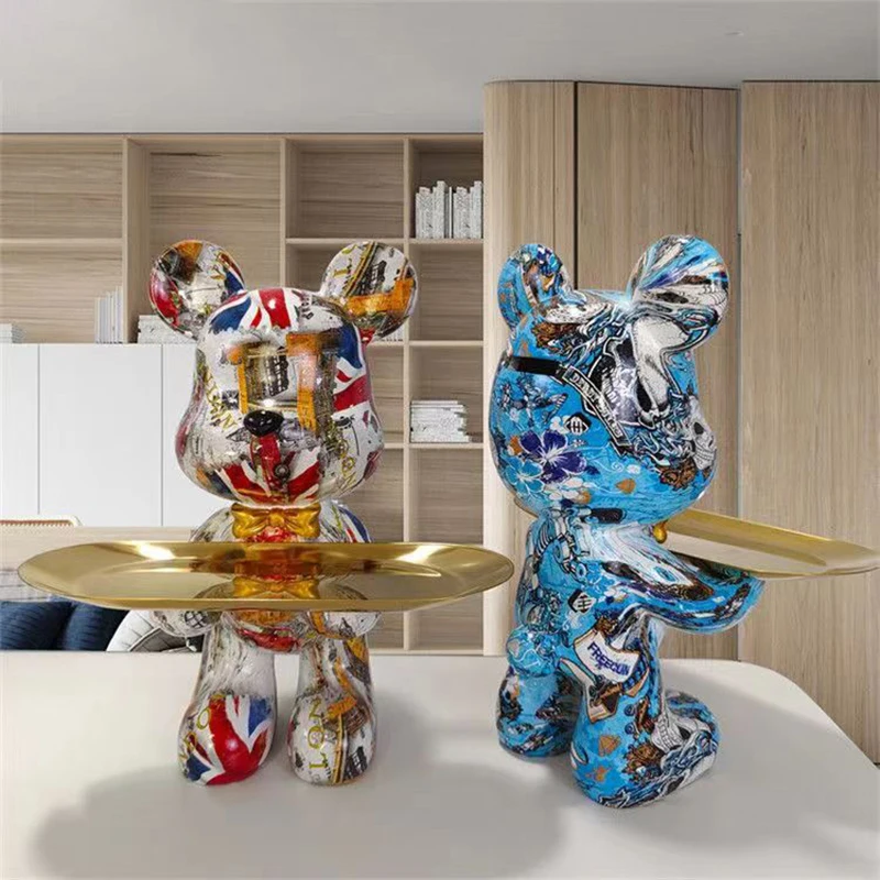 29cm Graffiti Bear Figurine Ho - Home Decor Y2K 评论和价格