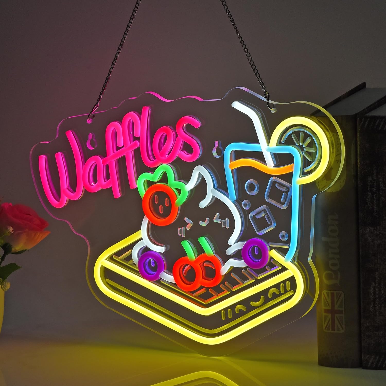 Waffles Neon Sign USB LED Neon - Home Decor Retail Stores 评论和价格