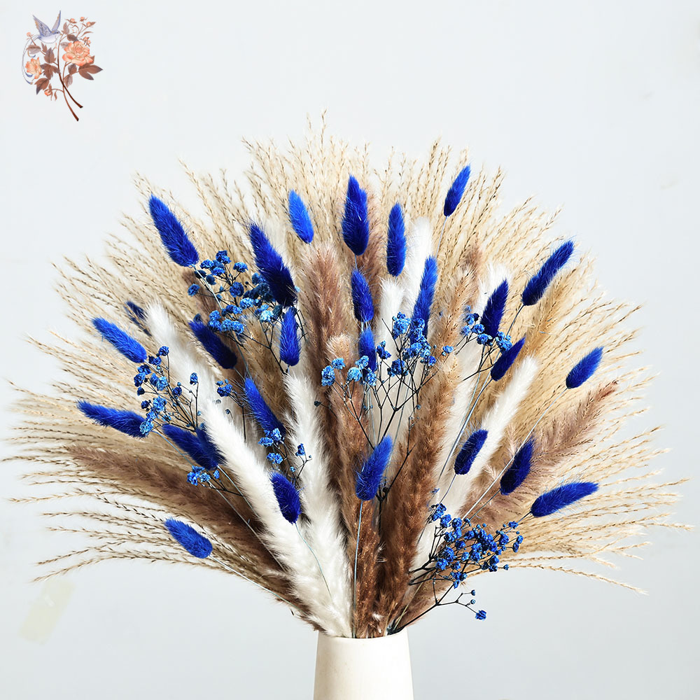 70 Stem Blue Fluffly Rabbit Ta - Dried Flower Bouquet 评论和价格