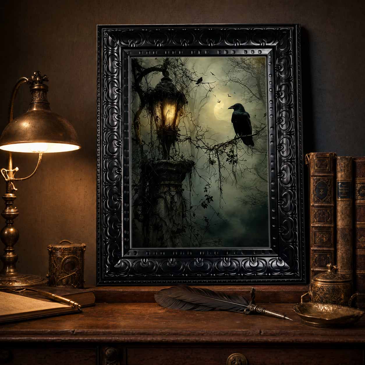 Halloween Wall Art, Framed Can - Home Decor Gothic 评论和价格