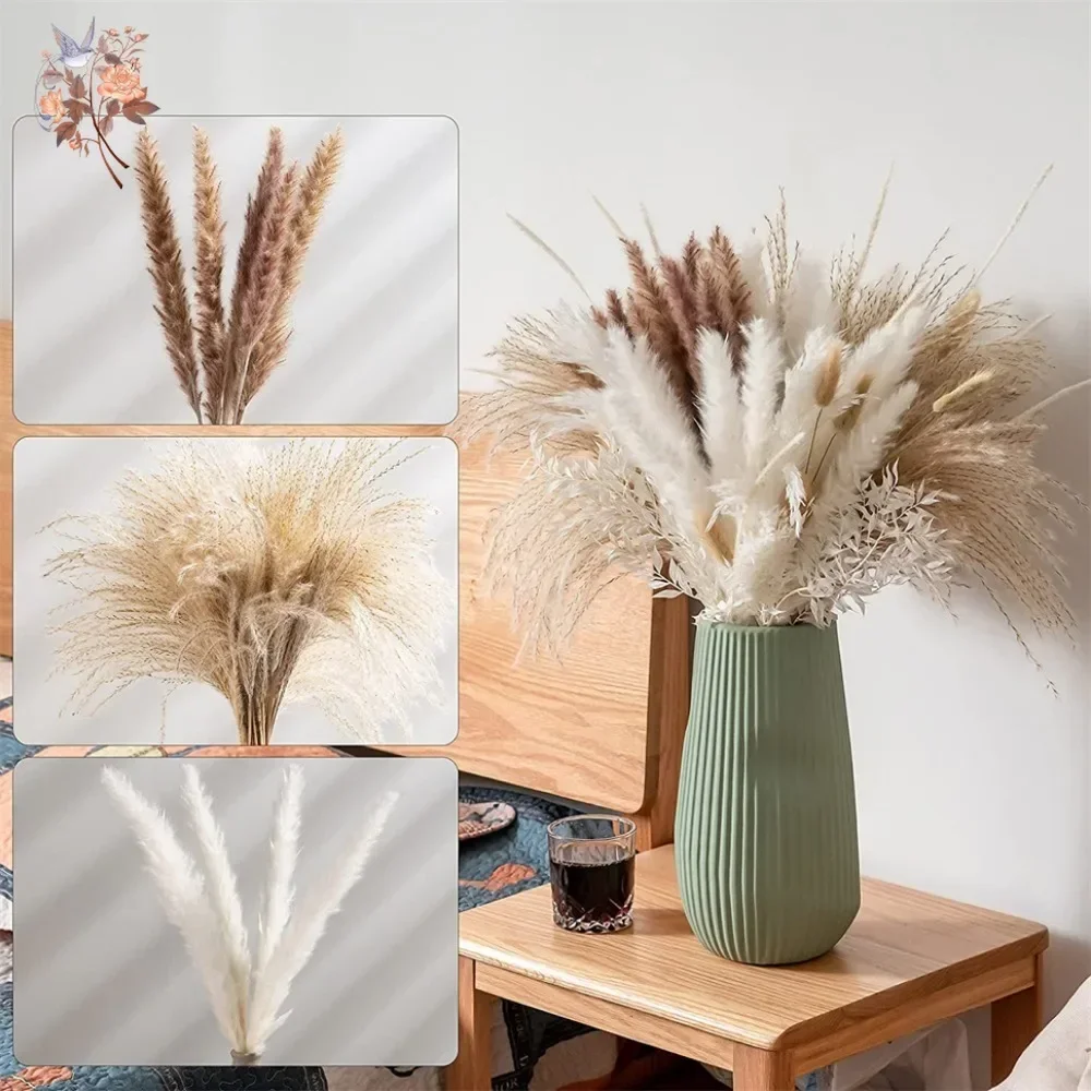 88pcs Natural Fluffy Dried Pam - Dried Flower Bouquet 评论和价格