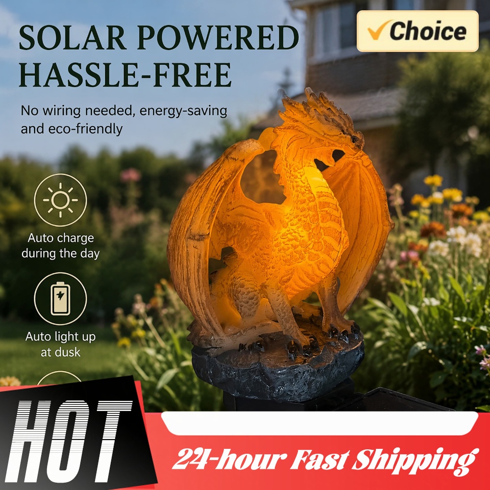 Dragon Solar Garden Light Ener - Home Decor Gothic 评论和价格