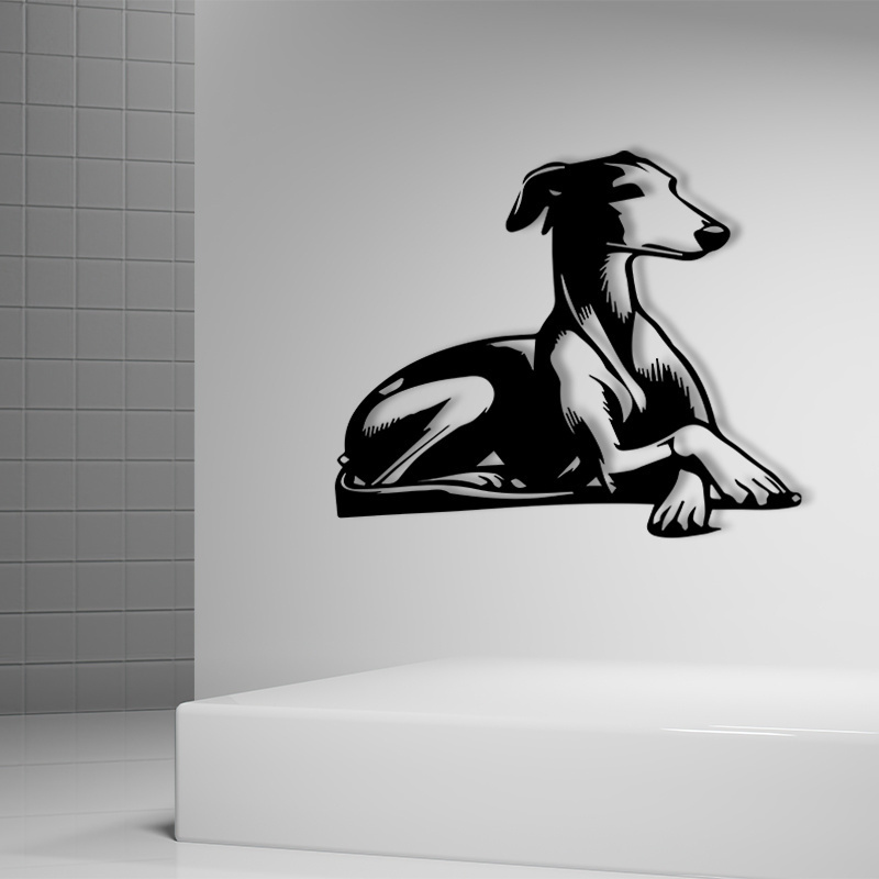 Modern Iron Dog Wall Sculpture - Home Decor Garden Ideas 评论和价格
