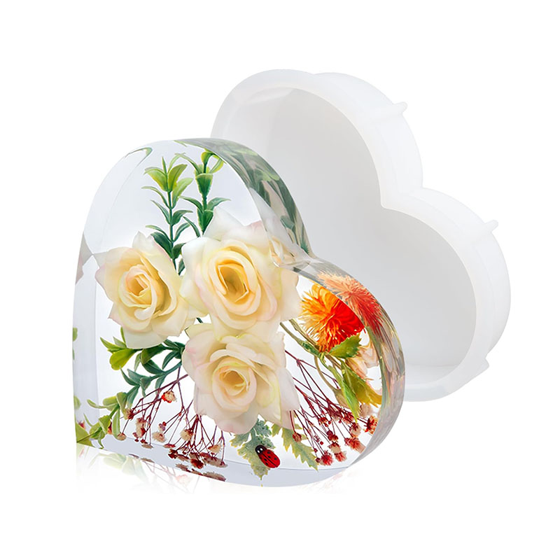 Large Heart Epoxy Resin Mold F - Dried Flower Bouquet 评论和价格