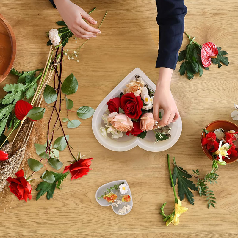 Large Heart Epoxy Resin Mold F - Dried Flower Bouquet 评论和价格