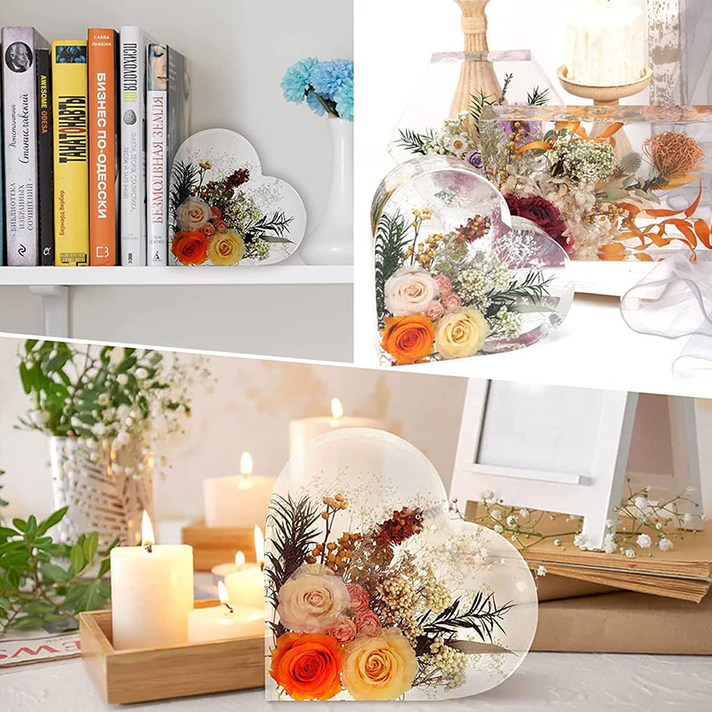 Large Heart Epoxy Resin Mold F - Dried Flower Bouquet 评论和价格