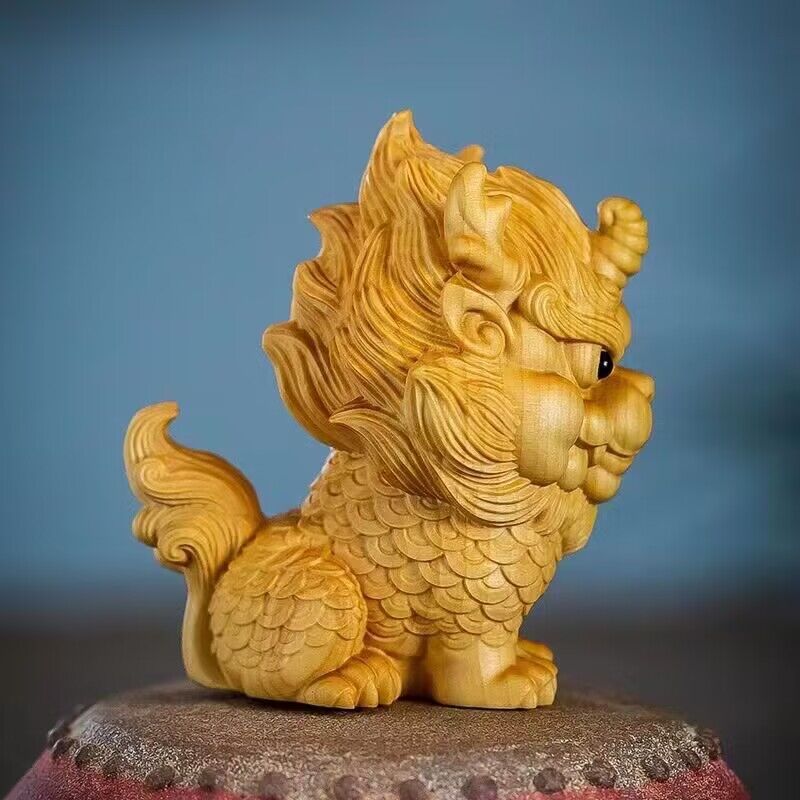 Wooden -Auspicious Kirin Small - Home Decor On Sale 评论和价格