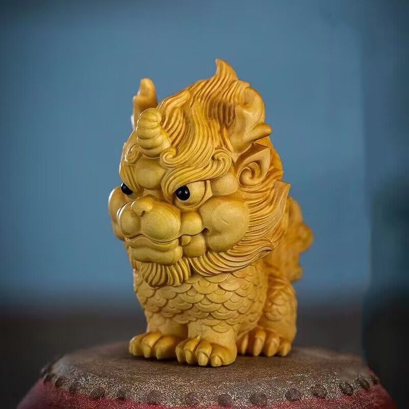 Wooden -Auspicious Kirin Small - Home Decor On Sale 评论和价格