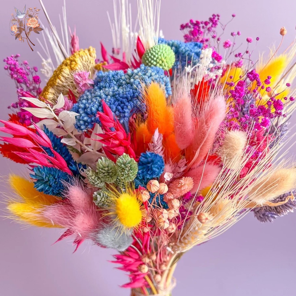Colorful Dried Flowers Wedding - Dried Flower Bouquet 评论和价格