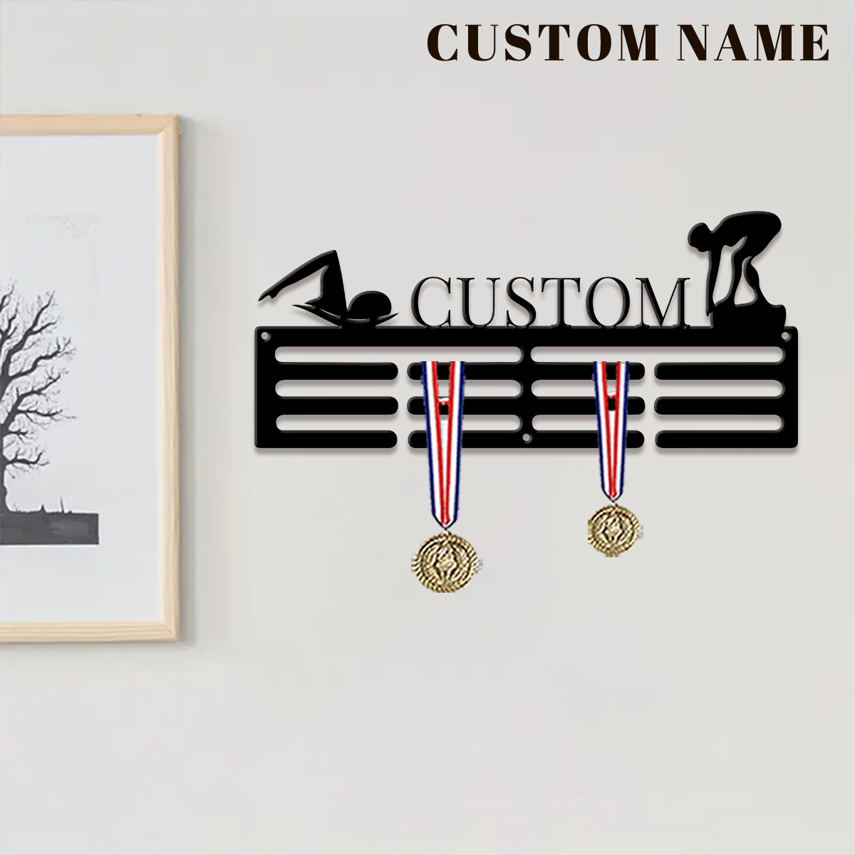 1pc Custom Swimming Metal Meda - Home Decor Organizer 评论和价格