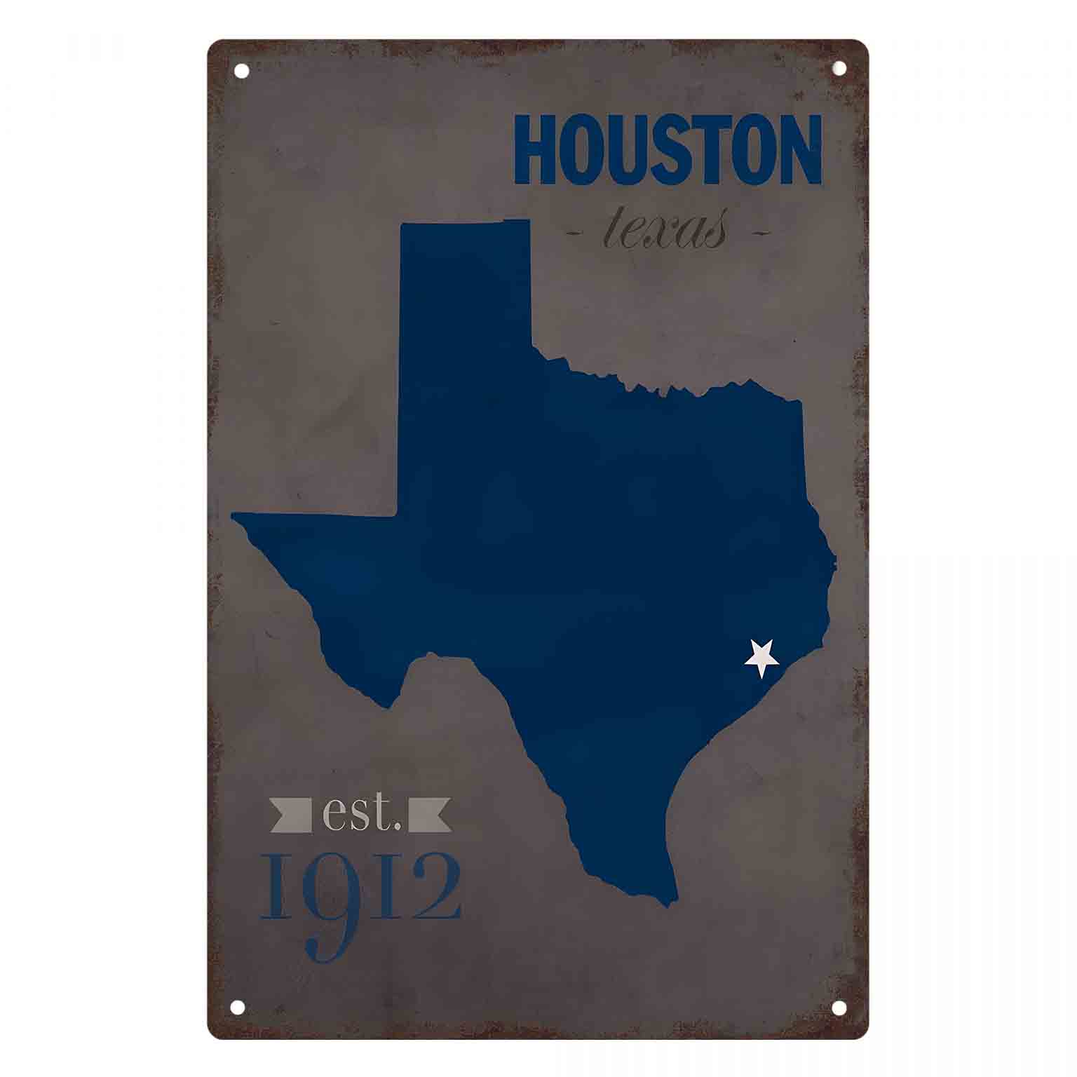 2D FLAT 1pc Houston Texas Blue - Home Decor Houston 评论和价格