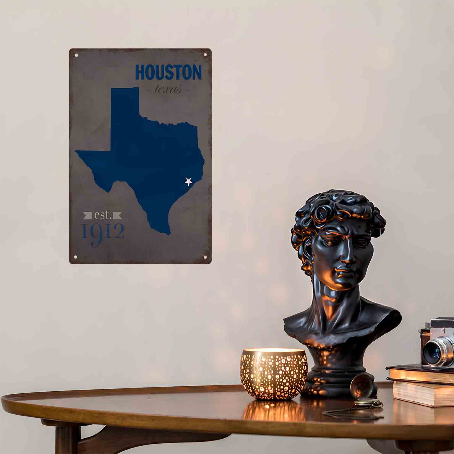 2D FLAT 1pc Houston Texas Blue - Home Decor Houston 评论和价格