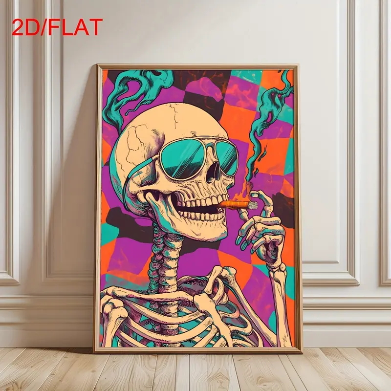 Abstract Skull Smoking Poster, - Home Decor Gothic 评论和价格