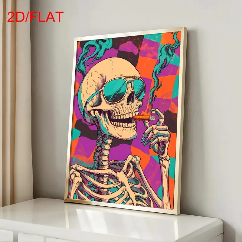 Abstract Skull Smoking Poster, - Home Decor Gothic 评论和价格