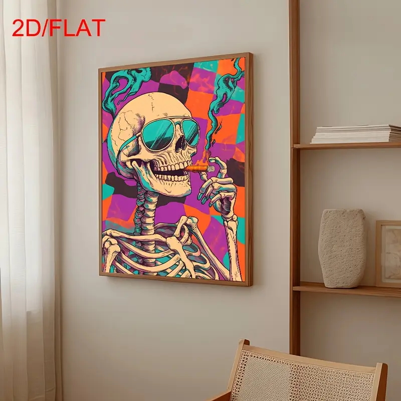 Abstract Skull Smoking Poster, - Home Decor Gothic 评论和价格