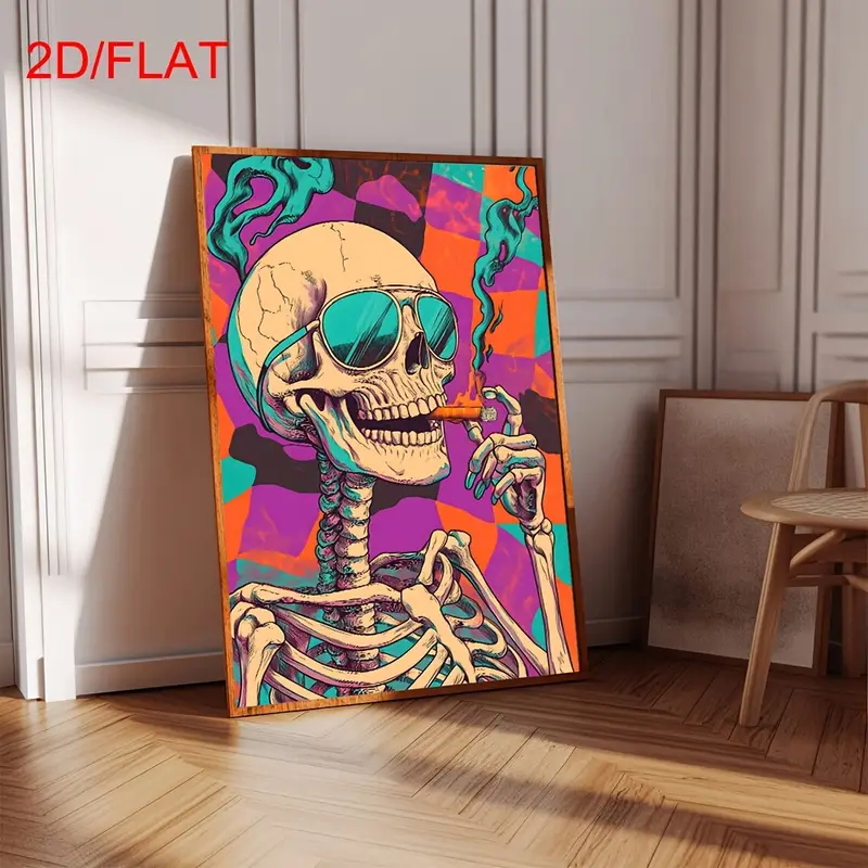 Abstract Skull Smoking Poster, - Home Decor Gothic 评论和价格