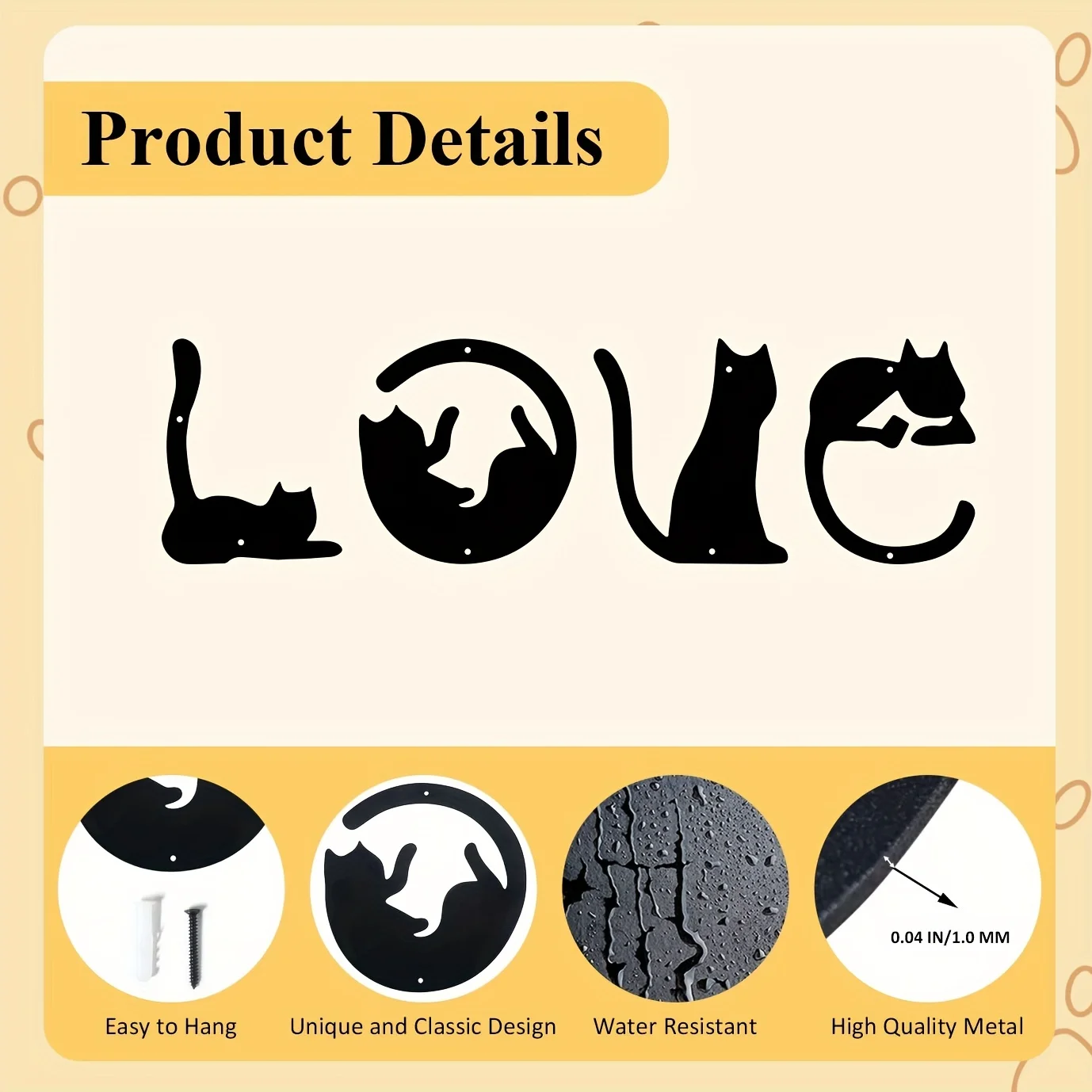 HelloYoung 4pcs/set Cute Cat M - Home Decor Y2K 评论和价格