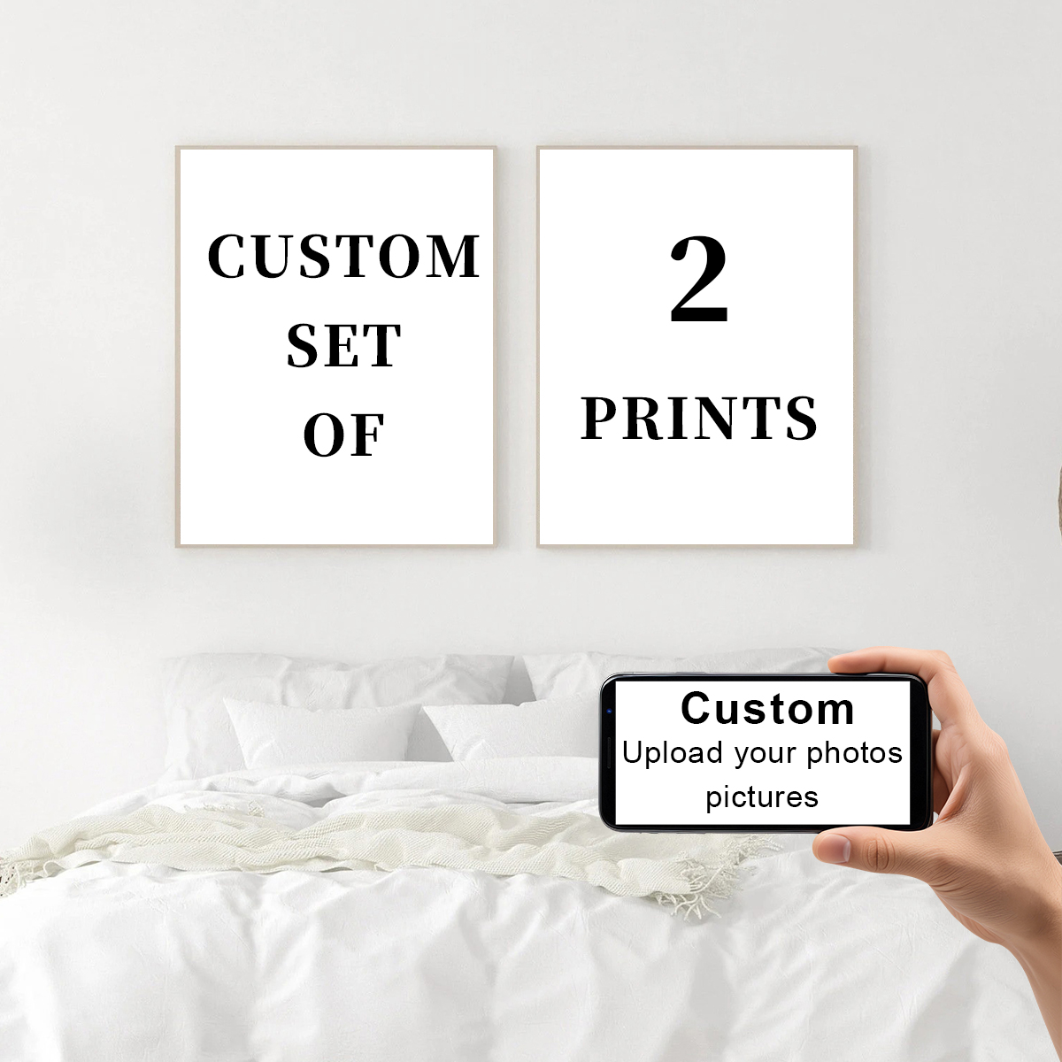 2pcs/set Custom Canvas Prints  - Home Decor Wall Pictures 评论和价格
