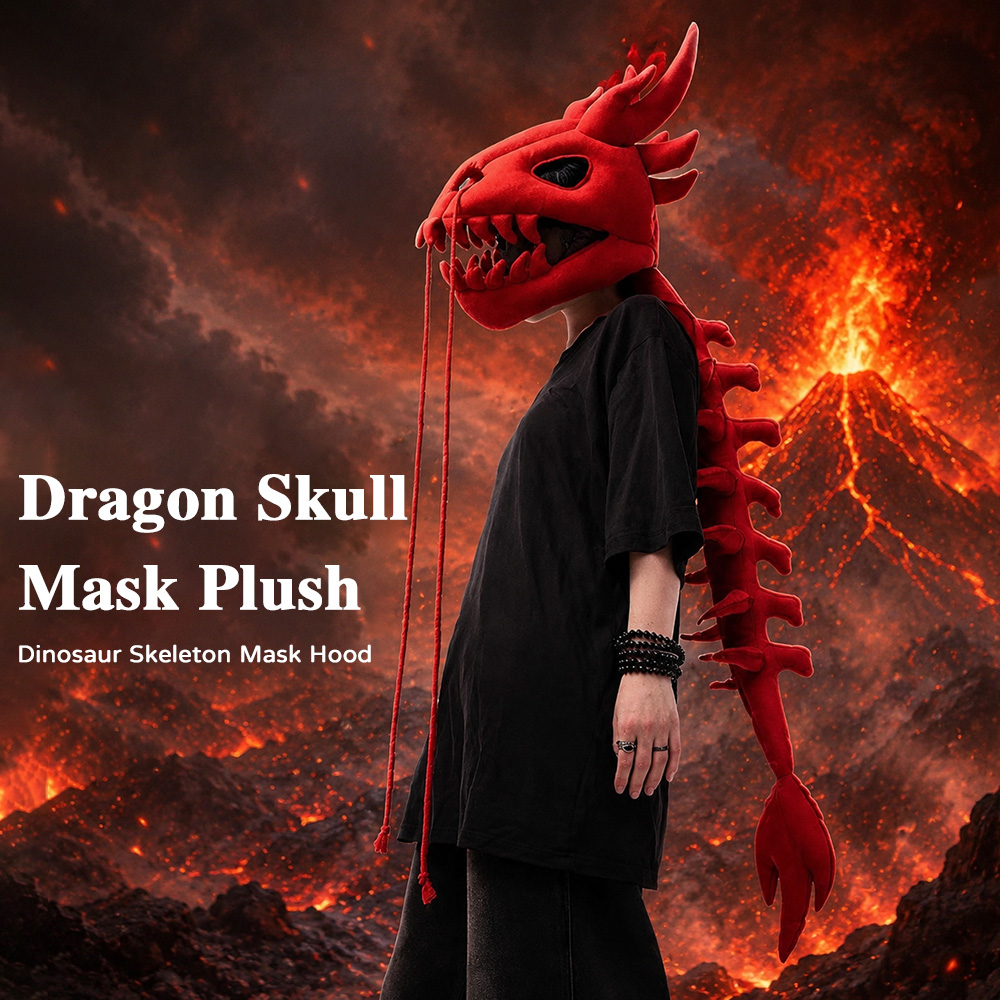 Dragon Skull Spine Plush Hood  - Home Decor Gothic 评论和价格