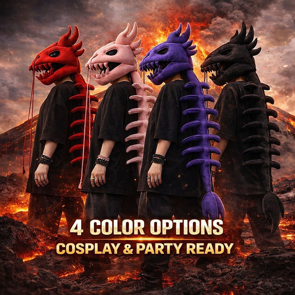 Dragon Skull Spine Plush Hood  - Home Decor Gothic 评论和价格