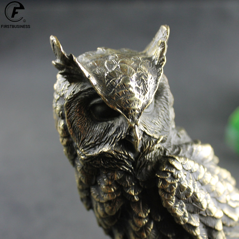 Antique Brass Standing Owl BIG - Home Decor On Sale 评论和价格