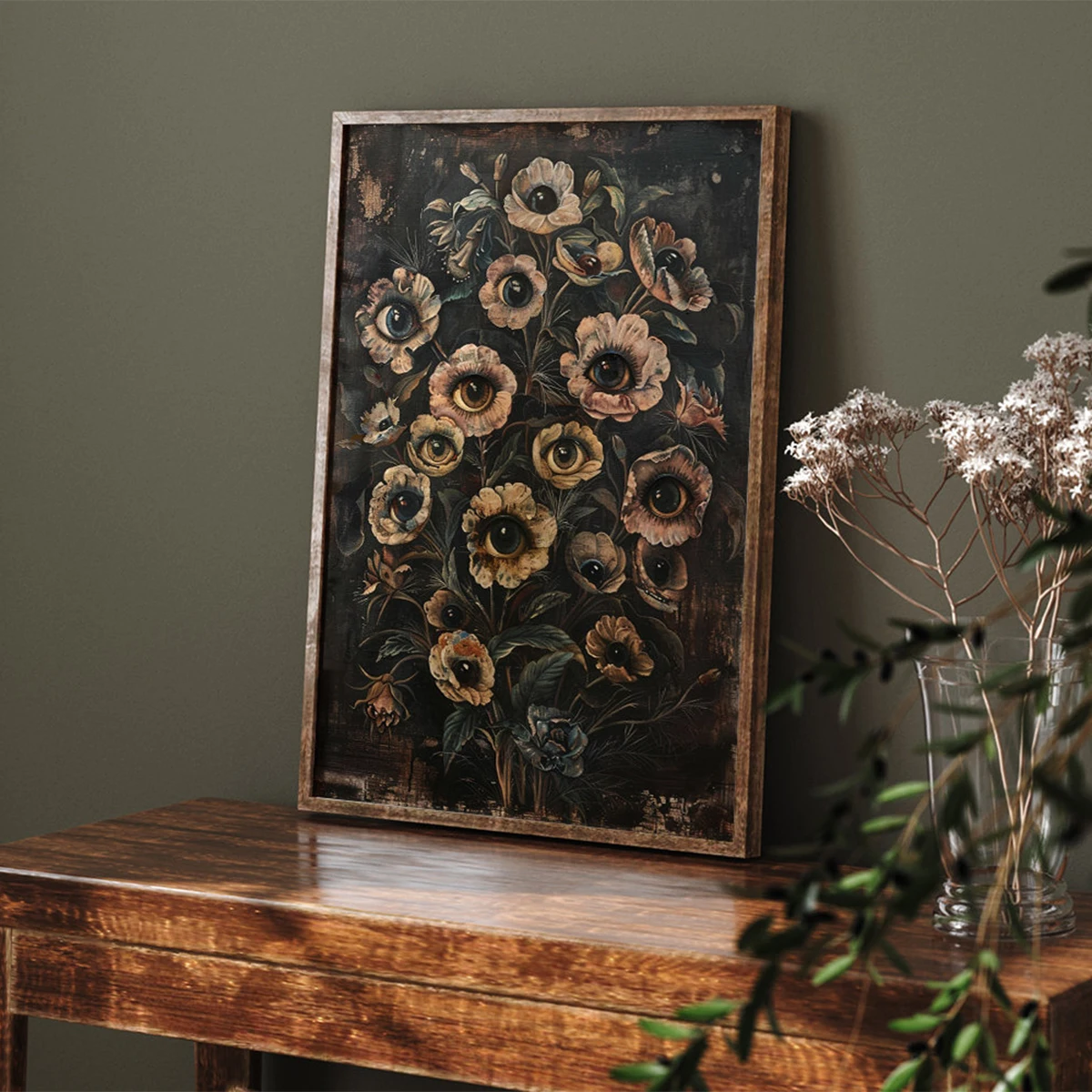 Victorian Gothic Floral Evil E - Home Decor Gothic 评论和价格