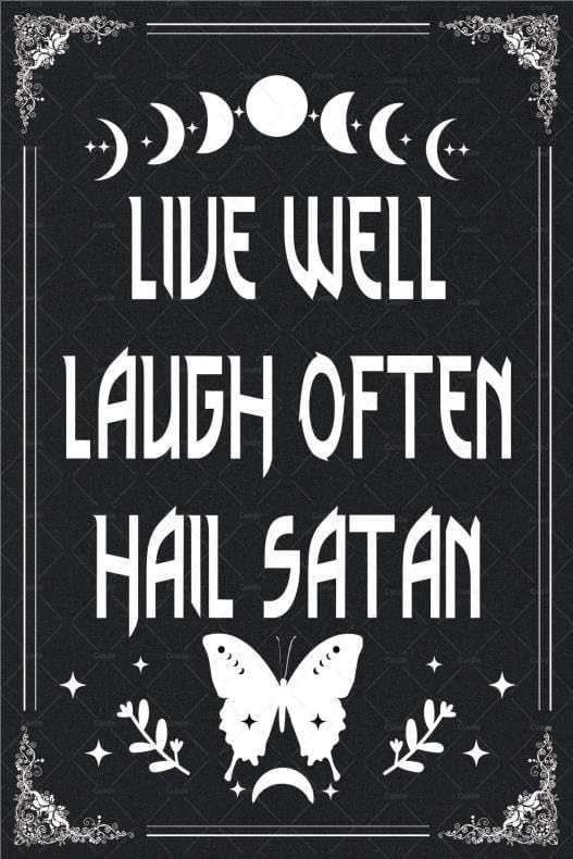 Goth Metal Tin Sign Live Well  - Home Decor Gothic 评论和价格