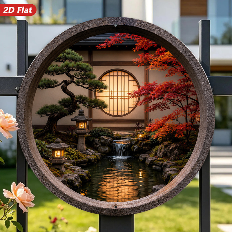 2D Flat, 1pc Round Metal Sign  - Home Decor Garden Ideas 评论和价格
