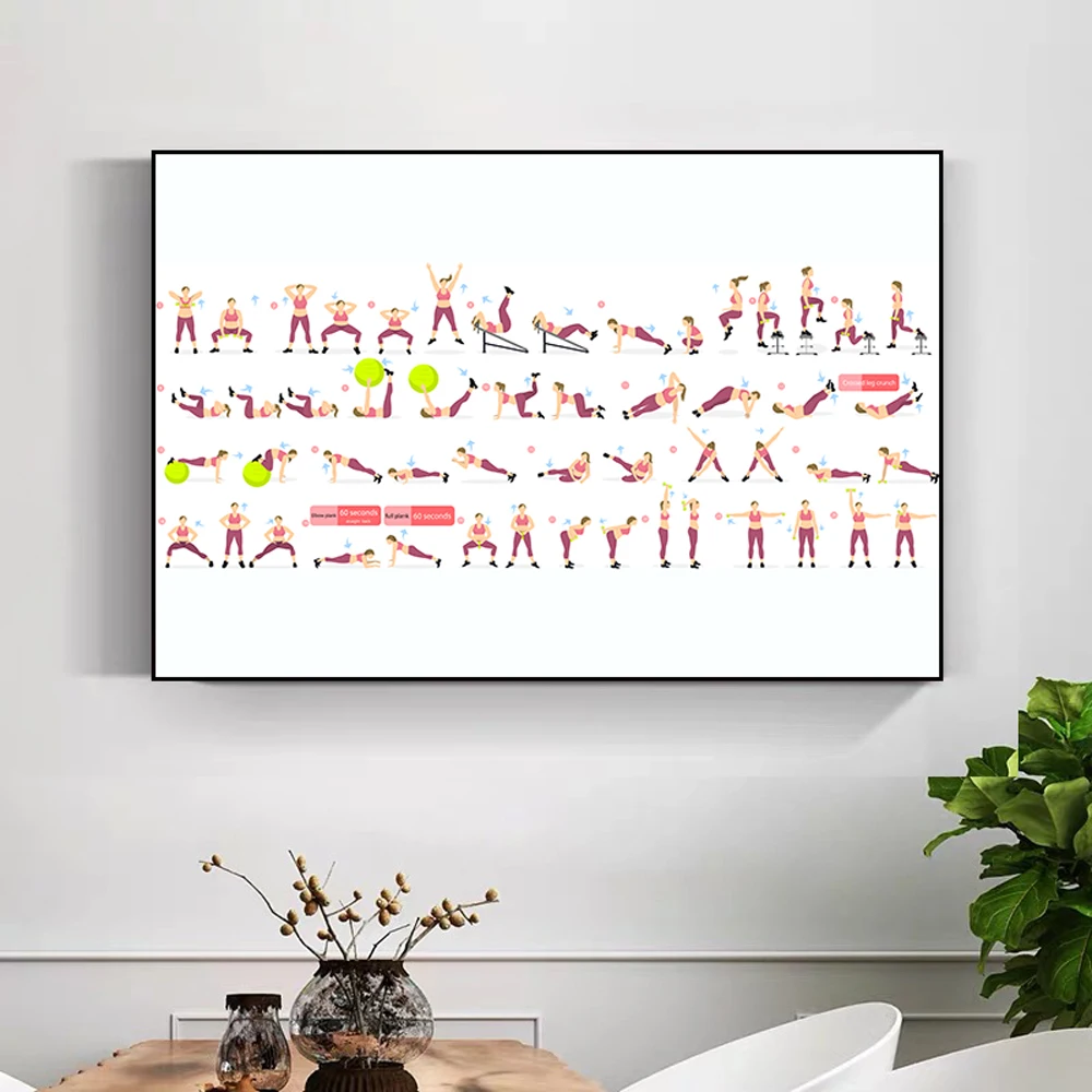 Silk Cloth Wall Poster GYM Exe - Home Decor Examples 评论和价格