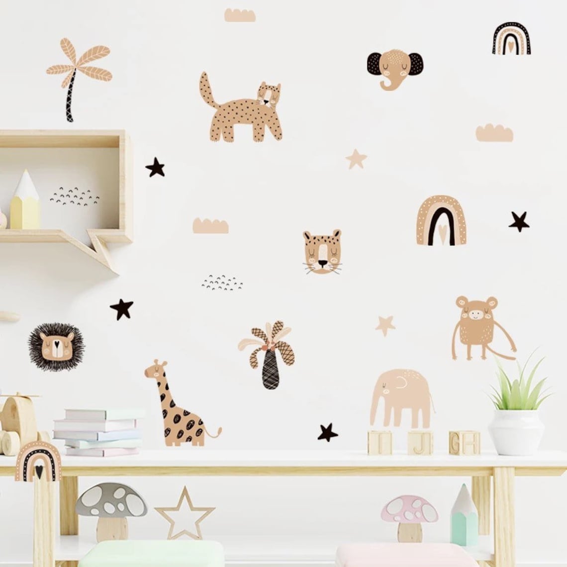 Boho Cartoon Rainbows Star Cut - Home Decor Y2K 评论和价格